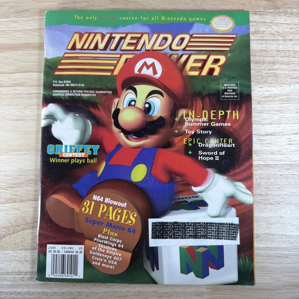Nintendo Power Magazine Vol #85 Super Mario 64)With Poster Amazing Shape